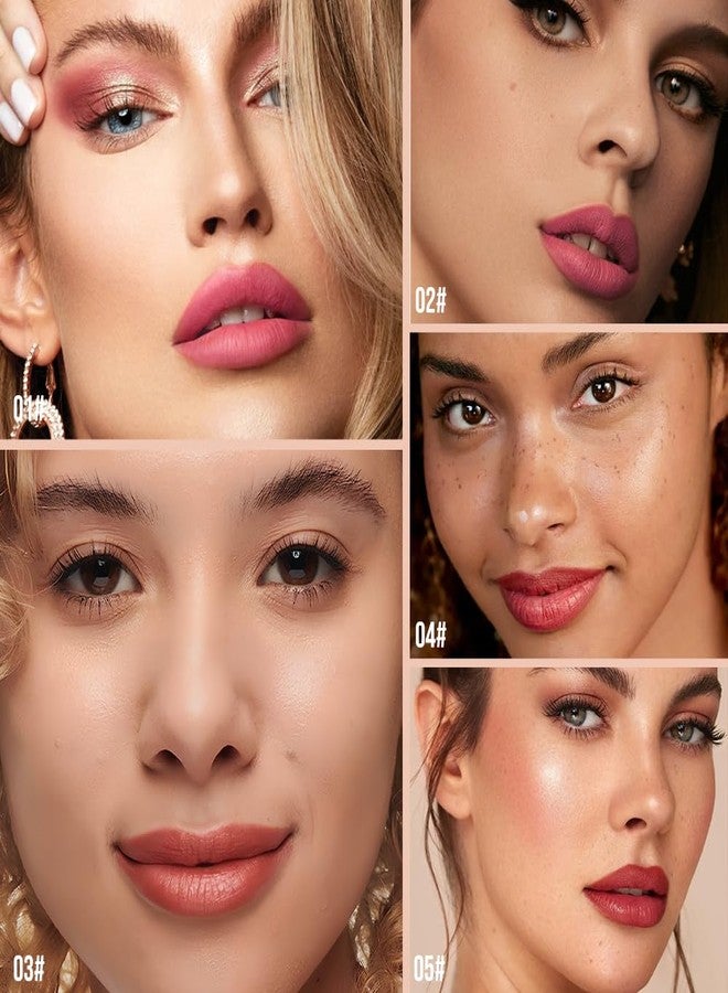 Hxssll Matte Lip Stain – High Pigment Non-Transfer Matte Liquid Lipstick, Long-Lasting Waterproof Smudge-Proof Lip Color, Lightweight Comfortable Velvet Finish Lip Tint 02#（5PCS） - Image 2